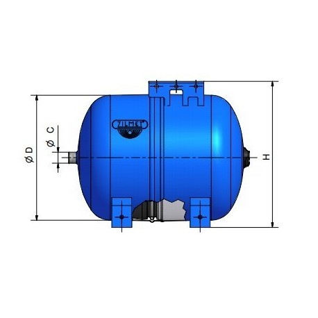 ΚΛΕΙΣΤΟ ΔΟΧΕΙΟ ΔΙΑΣΤΟΛΗΣ 60 LT ZILMET 10 bar ΟΡΙΖΟΝΤΙΟ